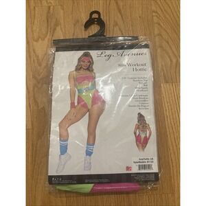 Leg Avenue‎ 80s Workout Hottie Costume Halloween Size Large Romper Sweat Women's